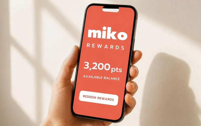 Miko Rewards, one of our own Shopify apps, on a phone