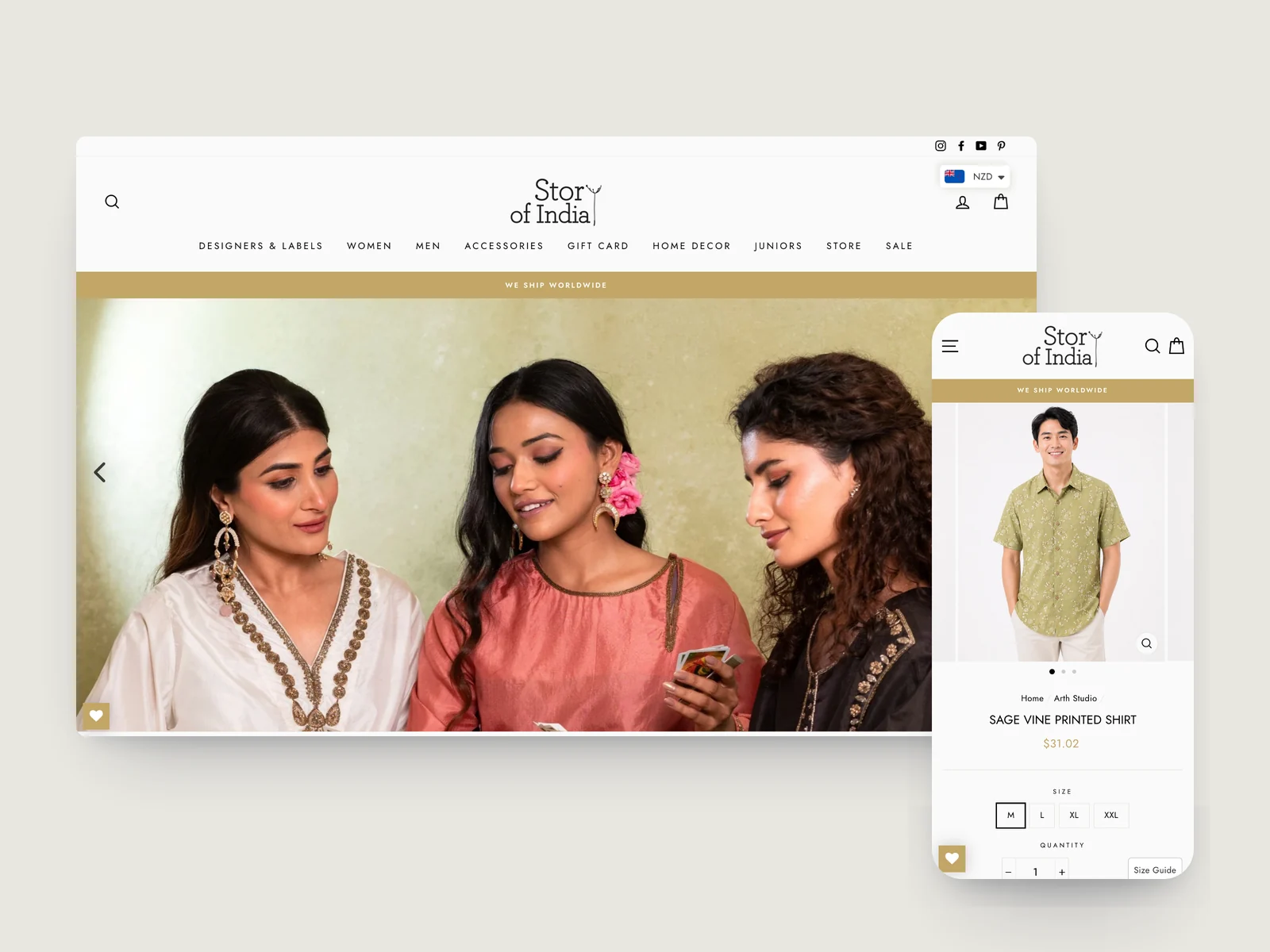 Story of India Shopify storefront by Tripster Developers